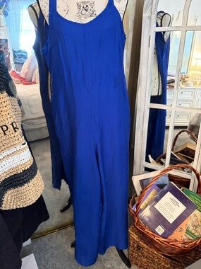 SHEIN Cobalt Blue Sleeveless Wide-Leg Jumpsuit